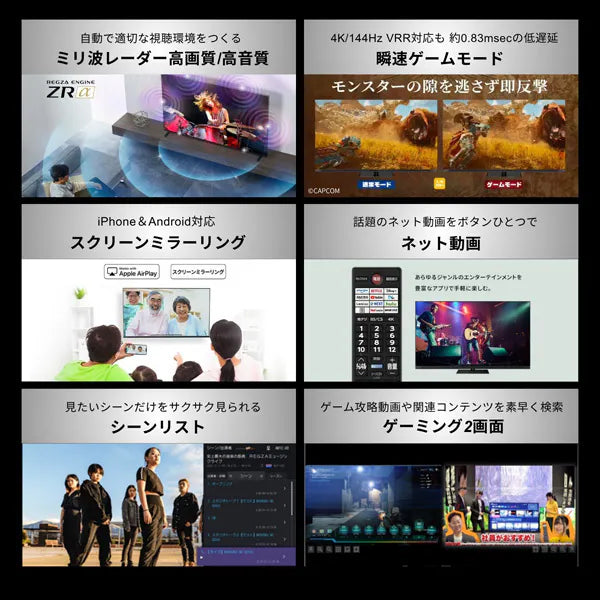 REGZA 65V型4K RGB Mini LED液晶テレビ 65ZX2S