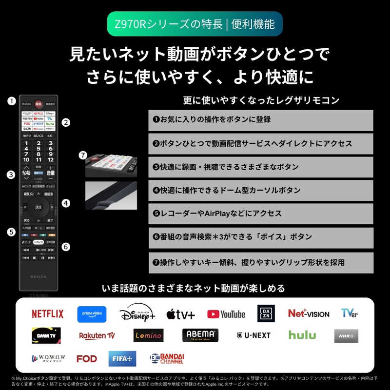 【NEW】REGZA 65V型4K液晶テレビ 65Z970R