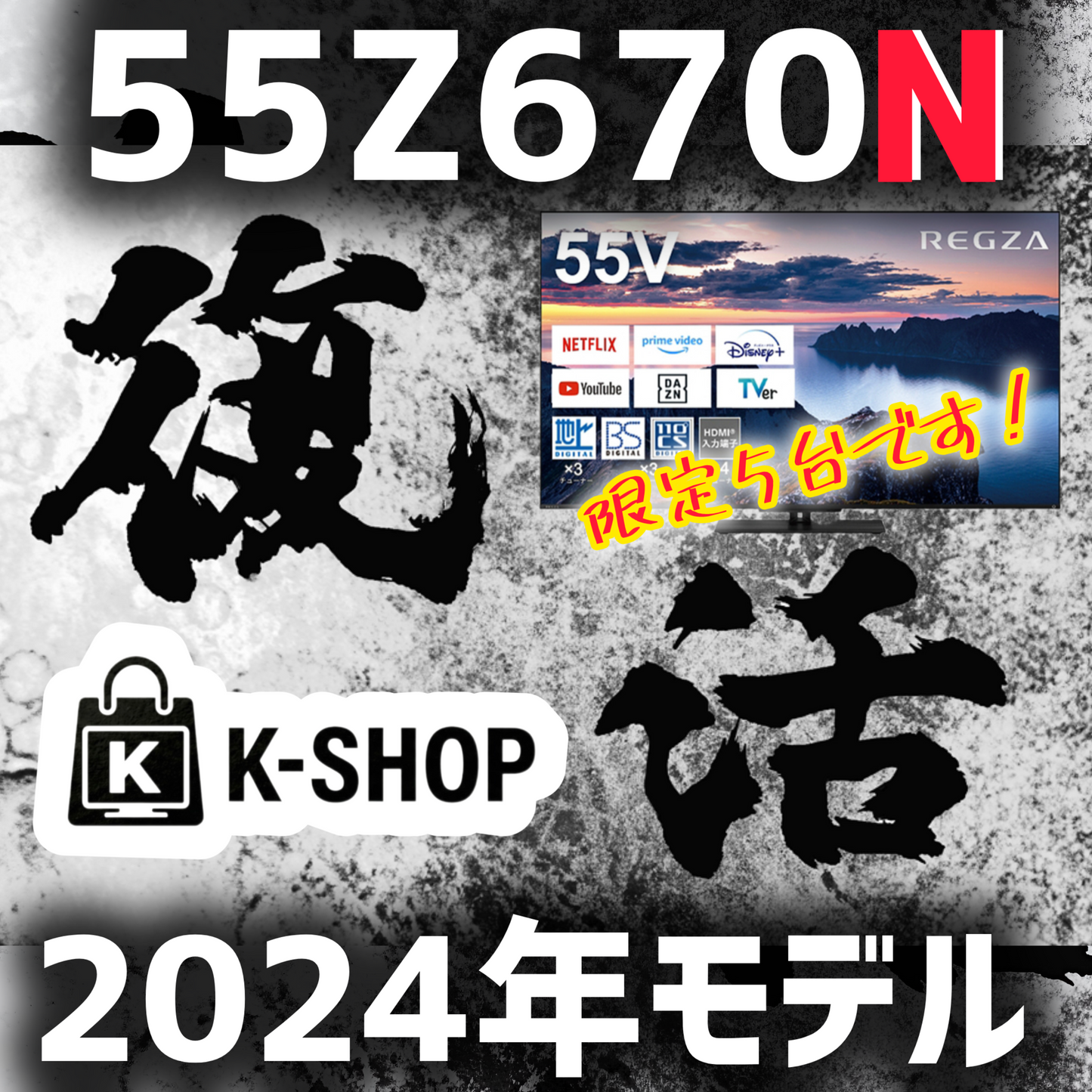 【2024年モデル】REGZA 55V型4K液晶テレビ 55Z670N