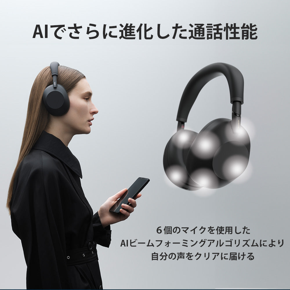 【SONY】ワイヤレスノイズキャンセリングステレオヘッドセット WH-1000XM6
