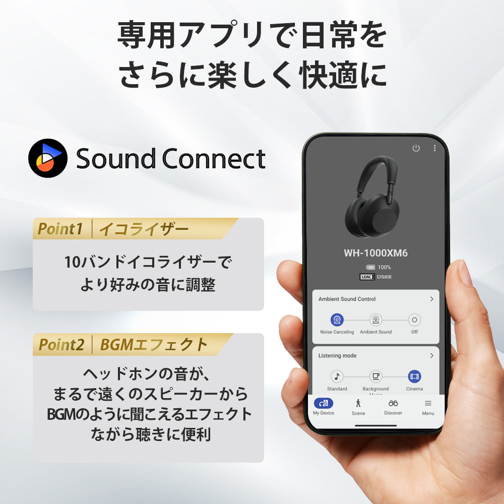 【SONY】ワイヤレスノイズキャンセリングステレオヘッドセット WH-1000XM6