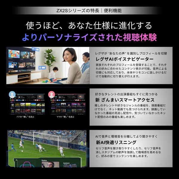 REGZA 65V型4K RGB Mini LED液晶テレビ　65ZX2S