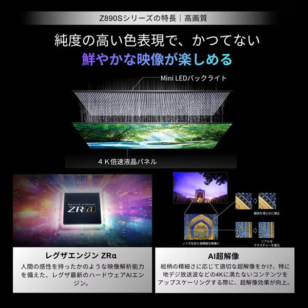 REGZA 50V型4K Mini LED液晶テレビ　50Z890S