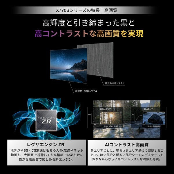REGZA 65V型4K有機ELテレビ　65X770S