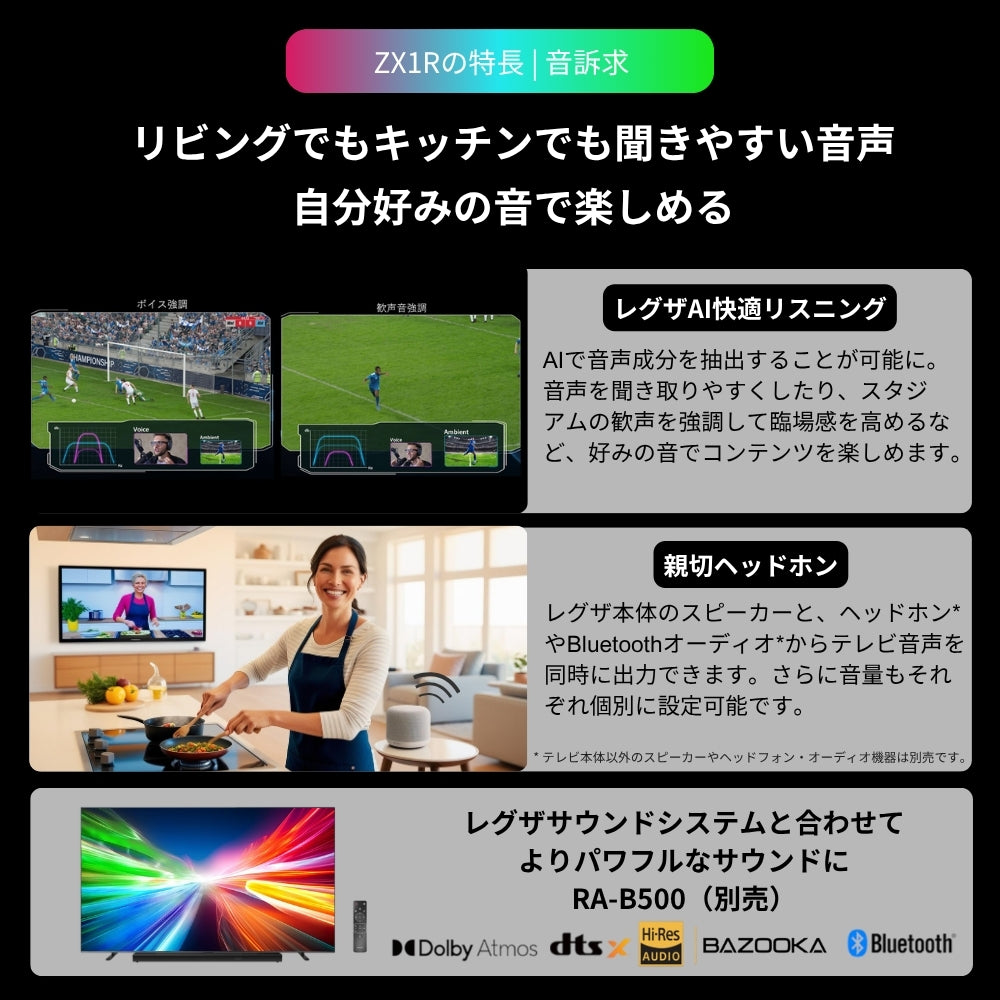 【NEW】REGZA 116V型4K RGB Mini LED液晶テレビ　116ZX1R