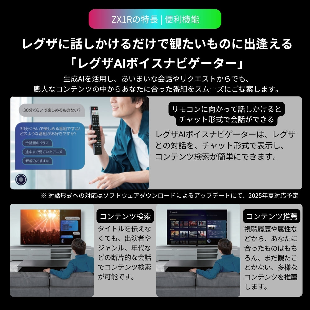 【NEW】REGZA 116V型4K RGB Mini LED液晶テレビ　116ZX1R