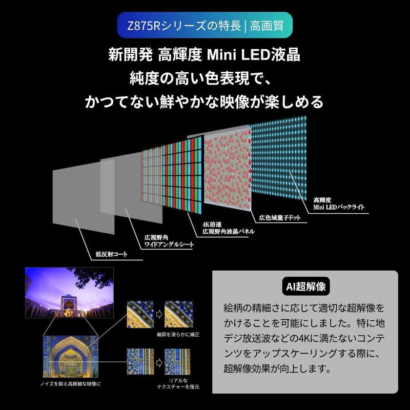 【NEW】REGZA 55V型4K液晶テレビ　55Z875R